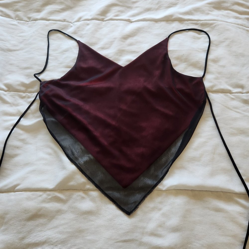 Black Mesh Diamond Top